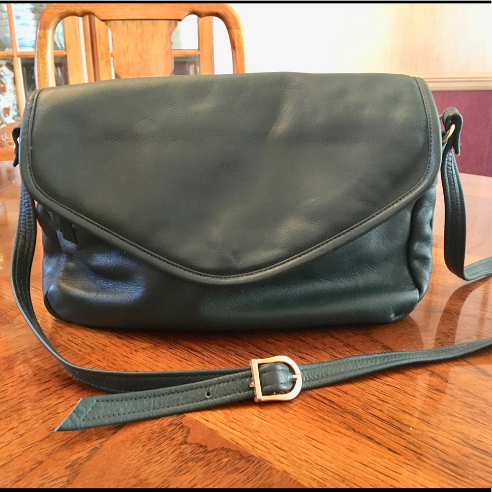 Vintage FDC Forest Green Leather Handbag